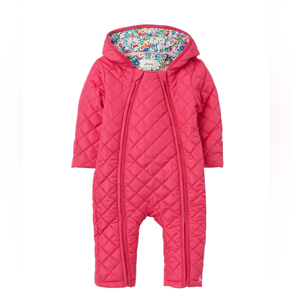Joules Pink Quilted Pramsuit Snowsuit ✨